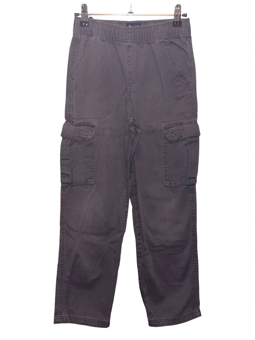 Boys Outfit Size Large 10-12 Cargo Pants Grey & Collar Short-Sleeve Shirt Green - Picture 2 of 6